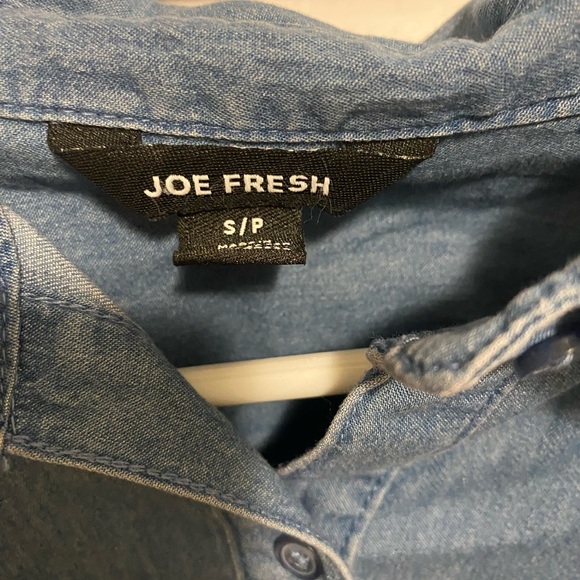 Joe Fresh Puff Sleeve Denim Button Down Top - Picture 5 of 5